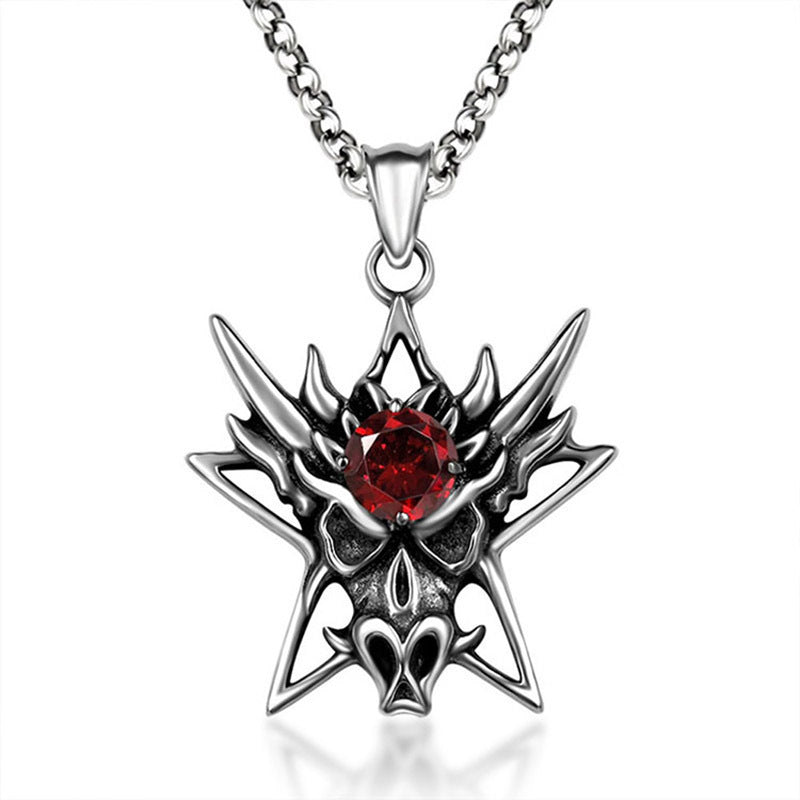 Wholesale Golden Horned Prajna Men's Ghost Mask Necklace